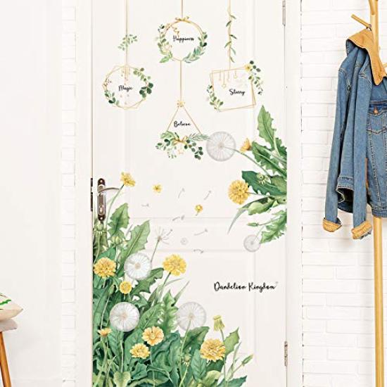 Stylish Dandelion Flower Tree Potted Plant Wall Peelable Waterproof PVC DIY Scandinavian Style Room Decor and Potted Stickers, Wallpaper, Plant-themed