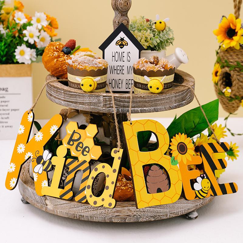 Bee Adorable Wooden Letter Sign Cheerful Yellow Bee Decor For Spring Summer Styling Home