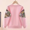 Girls' White Long Sleeve Sweatshirt - Spring Fashionable Top for Children
