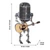 Home furnishings Wrought iron Retro Ornaments Microphone for playing guitar Robot Decorations Desk lamp