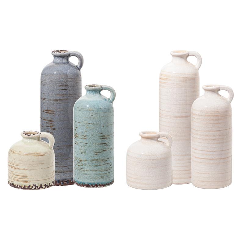 3pcs Dried Flower Vase Aesthetic Room Crackle Glaze Table Decoration Decorative Vases Suitable for Banquet