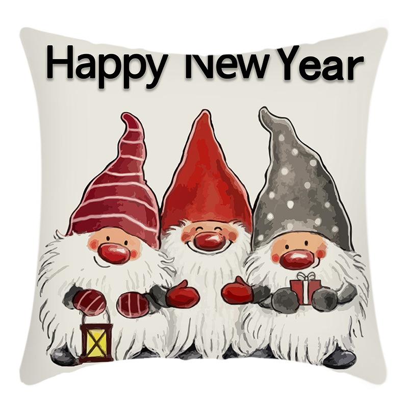 Nový Vánoční Elk Santa Sněhulák Potisk Polštář Domácí Pohovka Povlak na Polštář