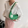 Dumpling Shape Flower Shoulder Bag Large Capacity Women Underarm Bag Half-moon Bag  Streetwear