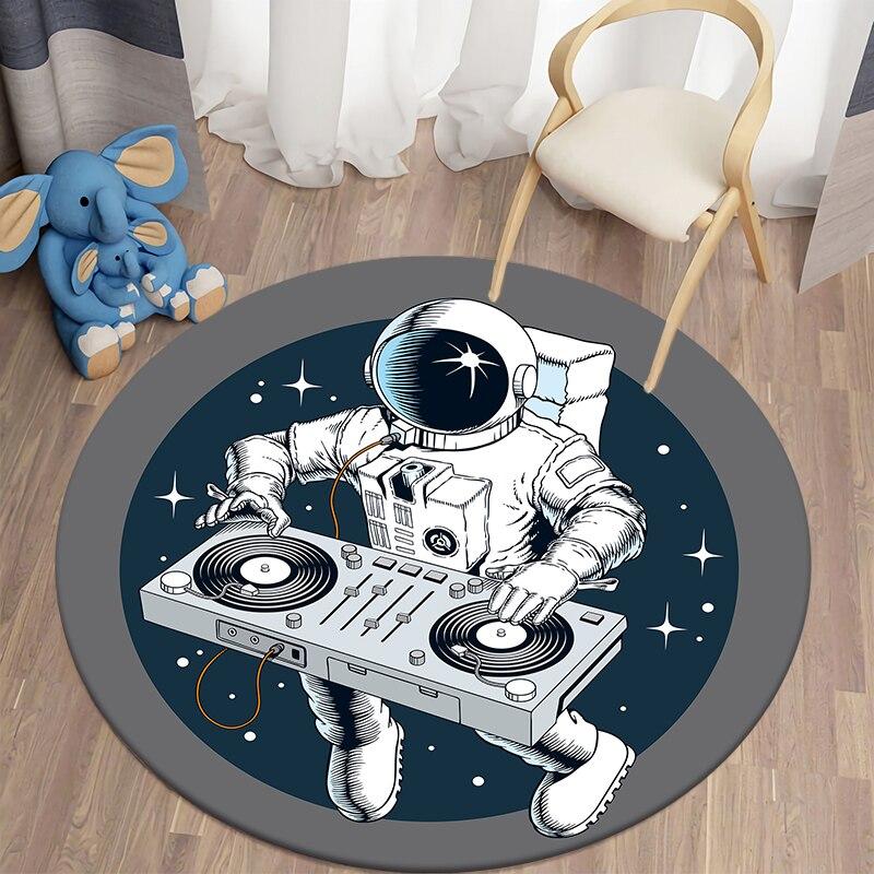 Astronaut Round Carpet for Living Room Rugs Bath Mat Area Rug Doormat Bedroom Children Carpet Alfombra Non-slip Floor Mat