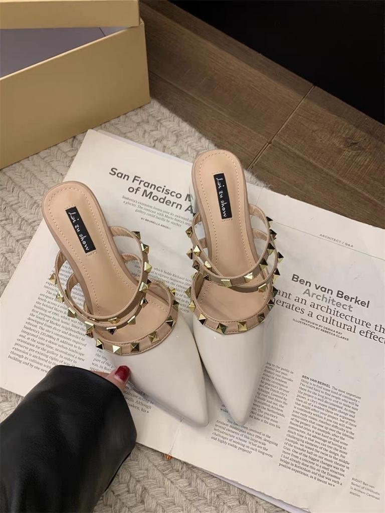 Shoe Category Pointed Toe Slippers With Rubber Sole For Womens Fashion And Office Wear