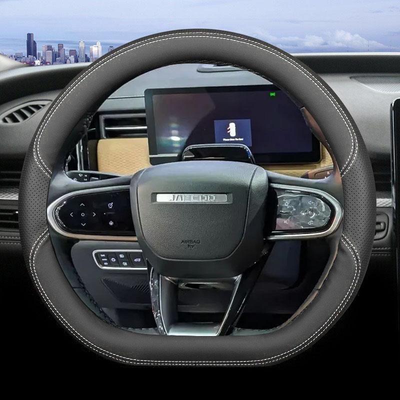 Für CHERY JAECOO J7 J8 Auto Lenkradabdeckung D-Form Ultra Dünnes Leder Anti-Rutsch Dekoration Zubehör 2024 2025