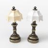 Miniature Dollhouse Table Lamp LED Desk Model Mini Light Decoration Children's Toy Dollhouse Play Accessories for Mini House Bedroom Pack of 2