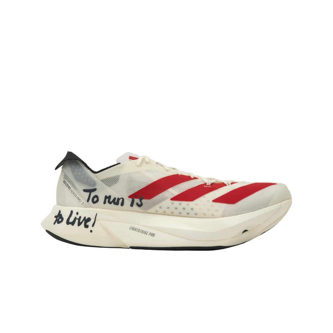 Adidas Adizero Adios Pro 3 To Run Is To Live! Unisex Sneakers Cream Off-White Better-Scarlet Gw7261 Cm Men's
