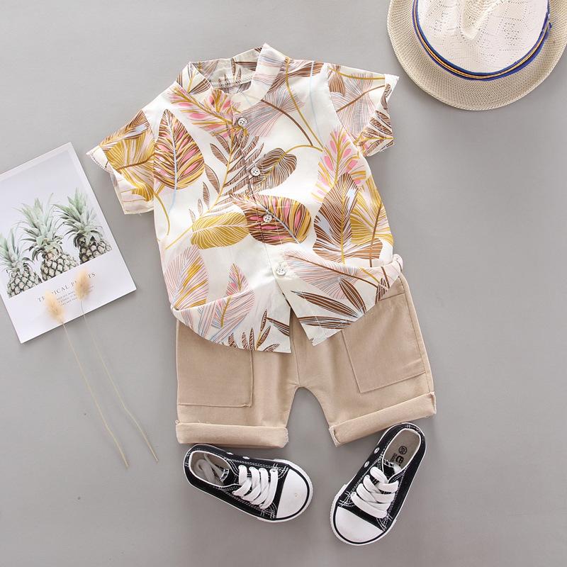 

Children s Short Sleeve Set Boys Printed Shirt Set Children s Clothing 110cm жовтий