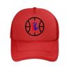 Symbolic Hand within Circular Frame Design Mesh Baseball Cap