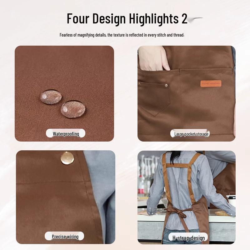 Custom Logo Waterproof Oil-Proof Apron with Adjustable Strap for Winery, Gift, or Catering Use