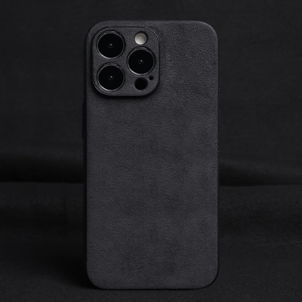ALCANTAR Case for 17 Pro Max 16 15 14 13 Luxury Artificial Leather Supercar Suede Phone Cases Cover
