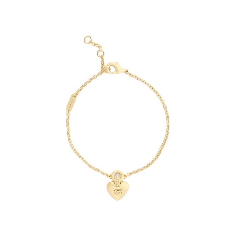 COACH Lobster clasp closure copper bracelet unisex couple style gold золотой