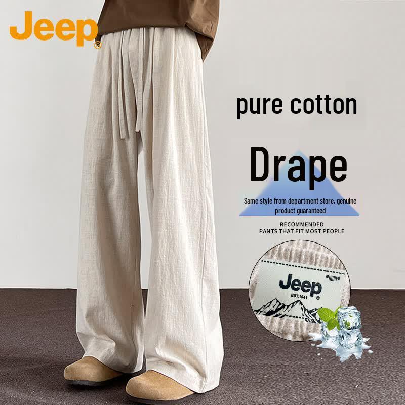 JEEP Men s Summer Cotton Loose Straight-Leg Casual Pants XL