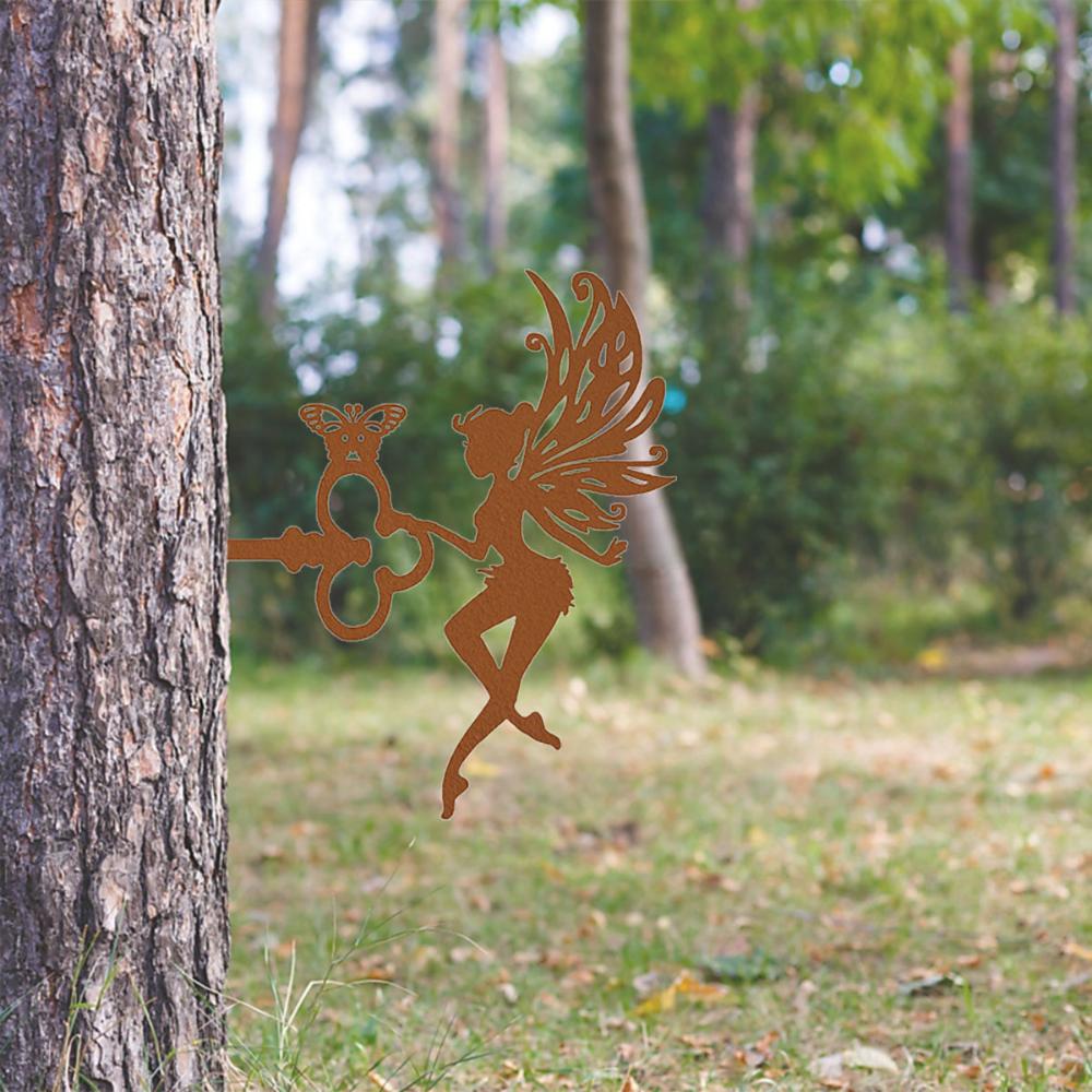 Pretty Elf On Branch Steel Silhouette Metal Wall Art Bring a Sense of Magic and Wonder Areas with This Enchanting Metal Wall Art