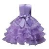 Little Girl's Gown Dresses Ruffle Dress Skirt Children Bow Dress