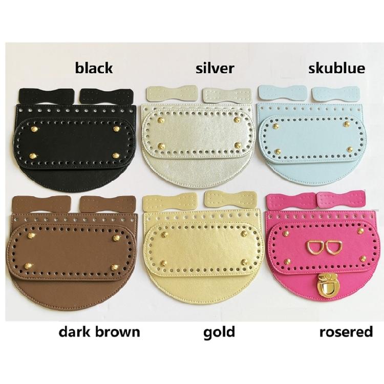 Leather Bag Making Kits DIY Leather Bag Knitting Set Shoulder Strap Top Zipper Lock for Crochet Handbag Shoulder Bags