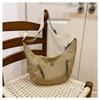 Large Capacity Simple Casual Women's Canvas Bag Lazy Solid Color Dumpling Bag Versatile Fashion Women's Shoulder Oblique Span Bag