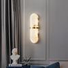 Minimalist All-Copper Wall Lamp: Luxury Marble Design for Living Room, Bedroom, or Entrance