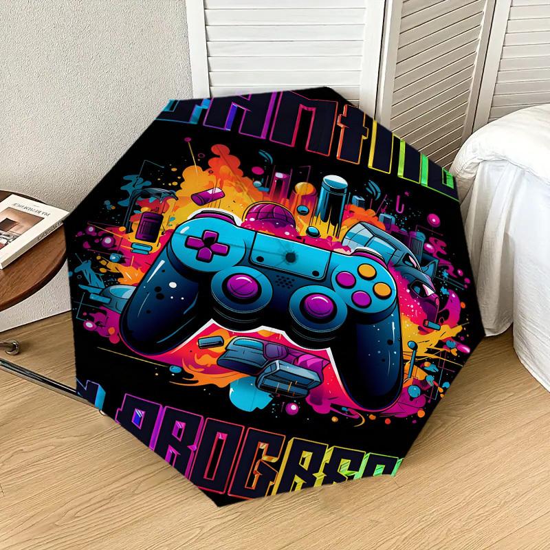 1pc Gaming Progress Pattern Umbrella Design Automatic Opening and Closing Umbrella, High-quality Travel Umbrella,  C1128220