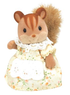 Sylvanian Families Puppe Eichhörnchen ST Mark Alter 3 und Spielzeug Sylvanian Epoch [Eichhörnchen Familie Mutter] Li-32 Zertifiziert, Oben, Puppenhaus, Familien,
