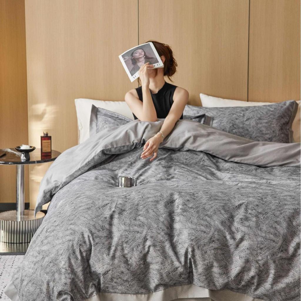 American Retro All-Cotton Flannel 4-Piece Bedding Set - Soft, Warm & Skin-Friendly for Autumn/Winter