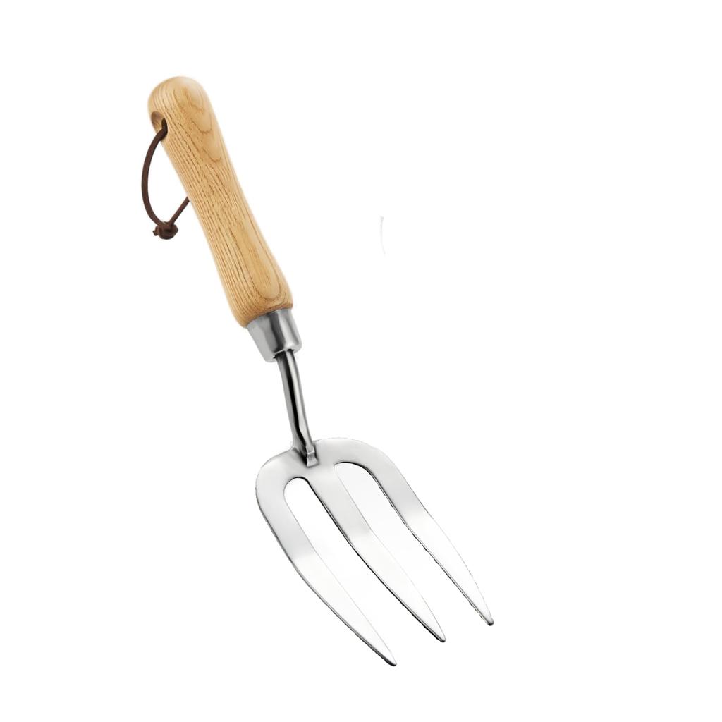 Yowodana Gardening Hand Stainless Steel Hand Weed Traditional Garden Hand Fork Tool with Ergonomic Ash Wood Ideal for and Soil Cultivation Fork, Fork,