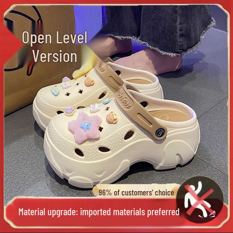 

2024 Женские Нескользящие Устойчивые к Запаху EVA Пляжные Клоги с Закрытым Носком и Толстой Подошвой для Увеличения Роста - Идеальны для Летнего Использования на Открытом Воздухе 40/41 (suits 39-40)