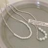 French Gentle Wind Broken Silver Pearl Necklace Women's Light Luxury Niche Design Sense Advanced Collarbone Chain Temperament Neck Chain