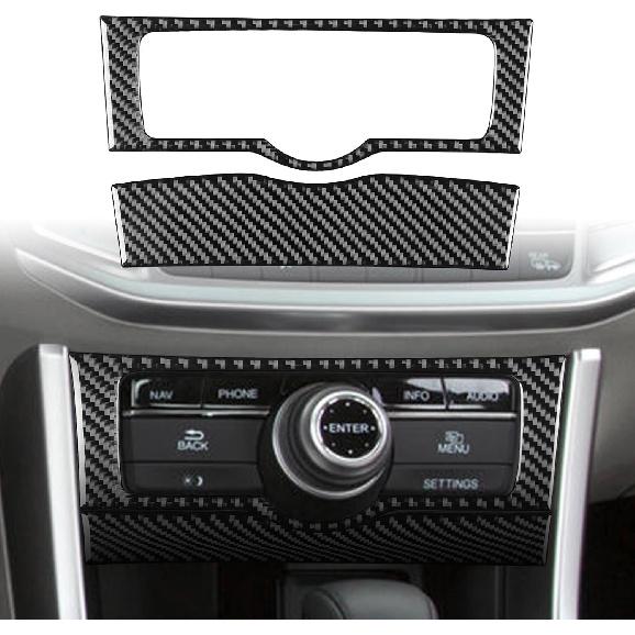 Carbon Fiber Decorative Stickers Car Central Control CD Radio Buttons Konb Media Panel Frame Car Interior Compatible with Honda Accord 2013 2014 2015