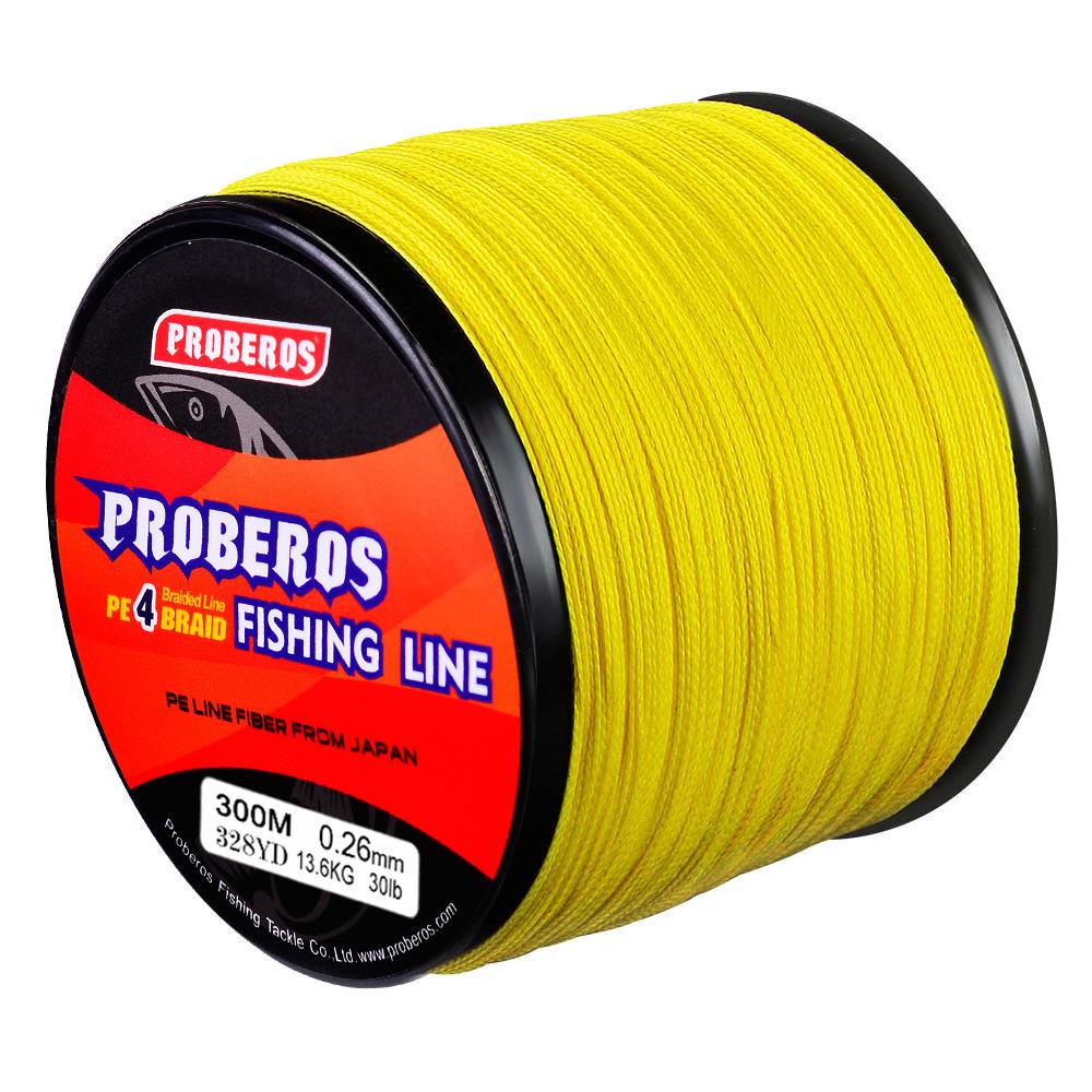 Filo Trecciato in Polietilene a 4 Fili 300m per Pesca a Mosca Galleggiante Forte e Resistente Colori Assortiti per Pesca da Roccia e in Mare Filo Principale