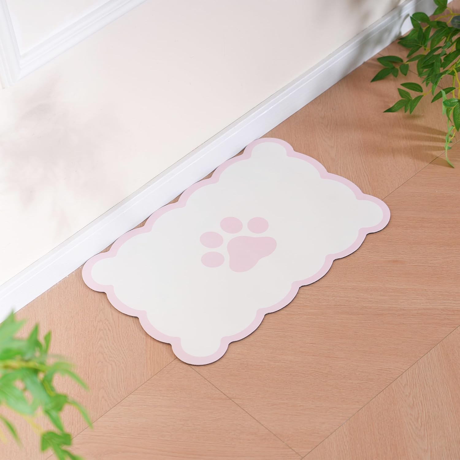 

Kaseremy Pet Feeding Mat for Cats and Diatomaceous Cute Easy to Clean 40 x 60 Dogs, Earth, Non-Slip, Placemat, Absorbent, Quick-Drying, Asbestos-Free, розовый