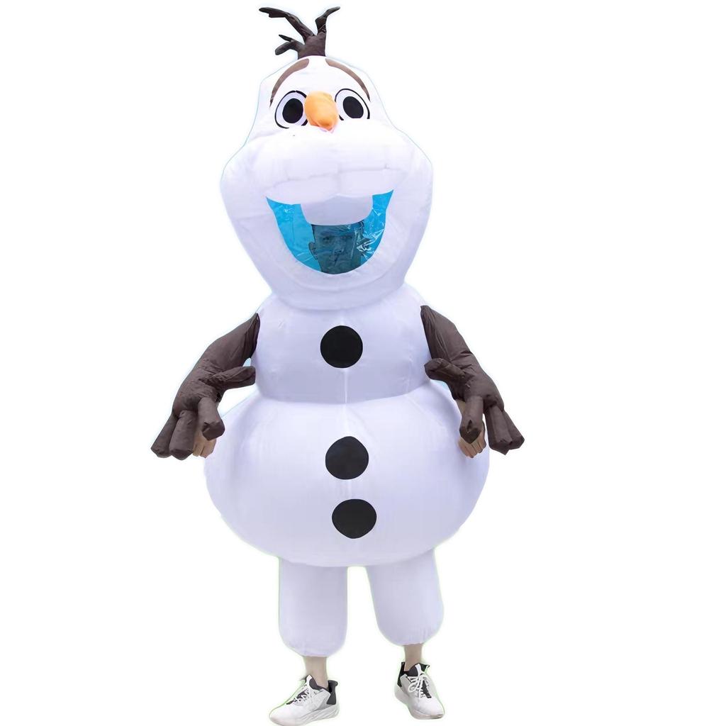 Christmas Riding Reindeer & Gingerbread Man Dinosaur Inflatable Costumes
