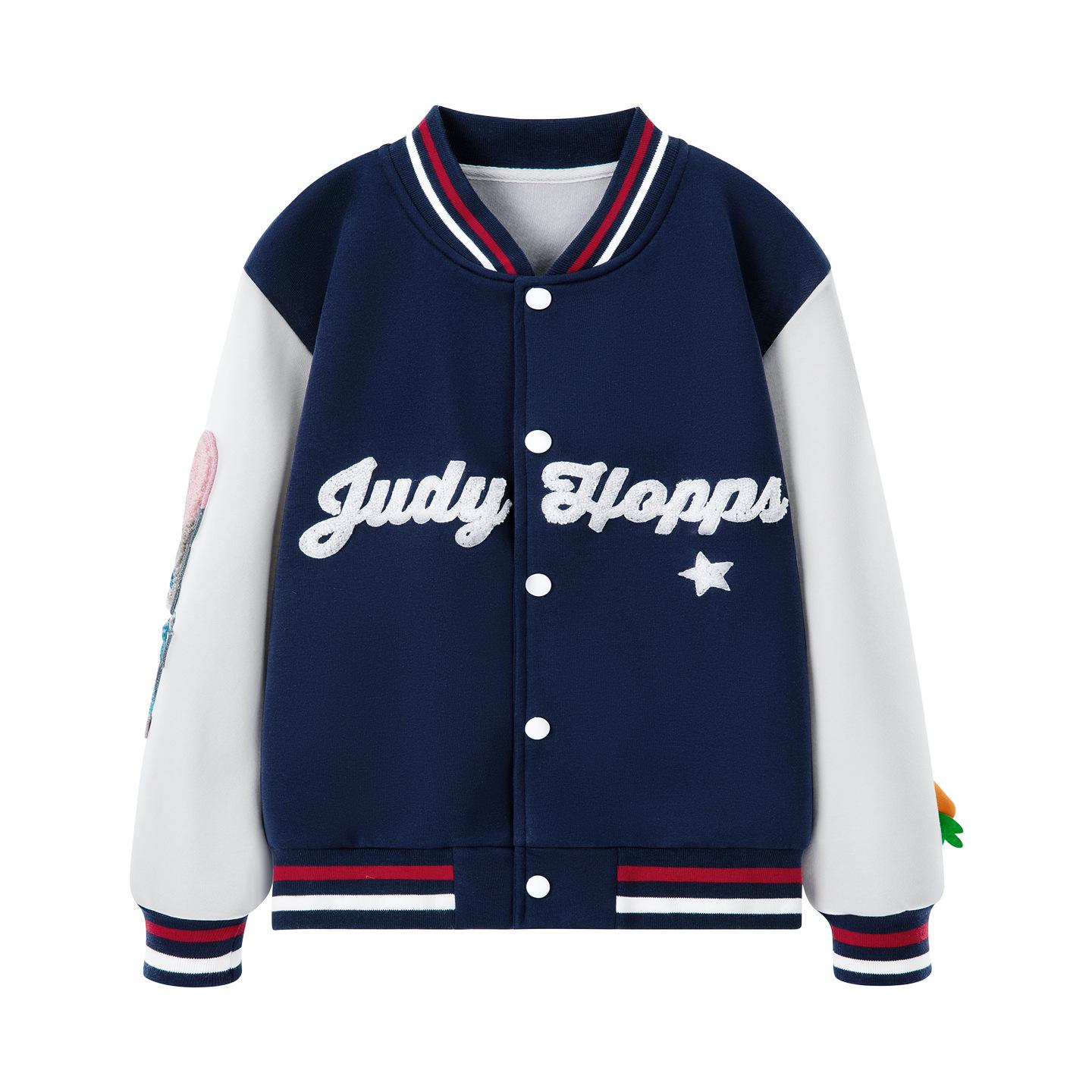 

Ретро-стиль бейсбольная куртка для девочек Джуди Хоппс - Осенняя молодежная трендовая повседневная верхняя одежда с длинным рукавом 150cm темно-синий