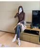 Women's High-Neck Knit Base Layer - Slimming Solid Color Autumn 2026 Style