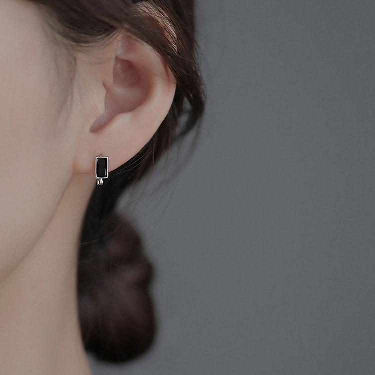 Brincos de orelha quadrados S925 de prata esterlina femininos brincos de verão brincos estilo gelado brincos brincos