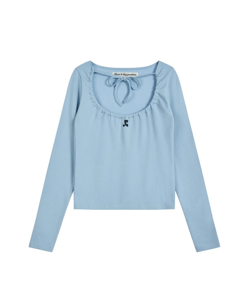 REST&RECREATION Tie Long Sleeve Top - Sky Blue
