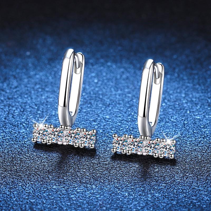 U-Shaped Star Motif Earrings Women 10pt D Color Moissanite Stud Drop Earring Sterling Fashion Jewelry 925 Sterling Silver