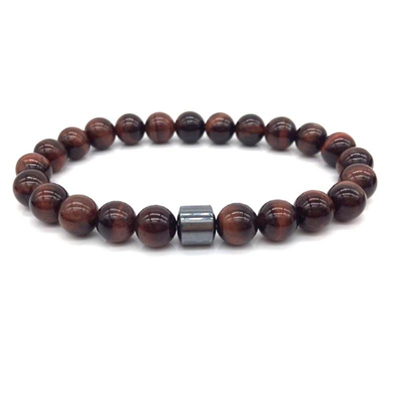Mode Naturstein Armbänder Männer Energie Zylinder Hämatit Heilung Armbänder für Frauen Gebet Reiki Charme Schmuck Geschenk