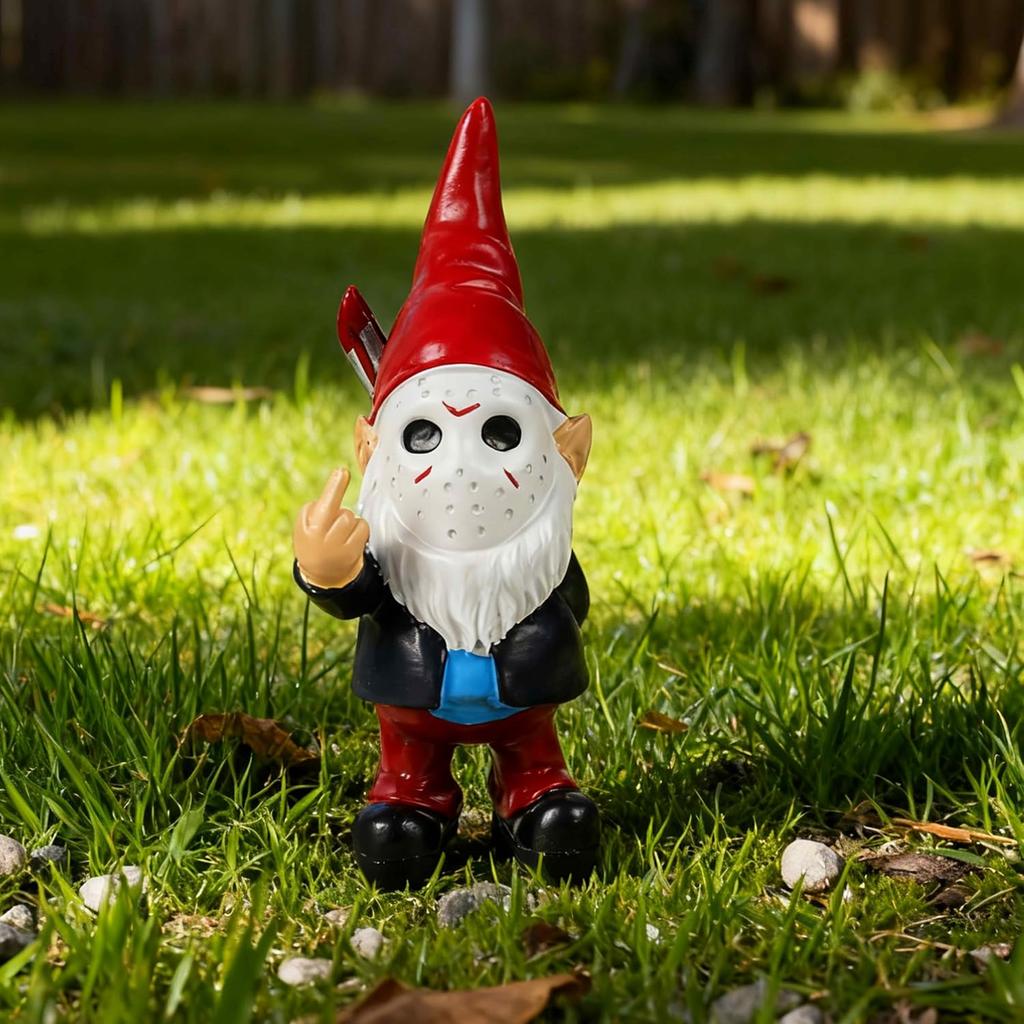 SPINNDO Halloween Decorations Outdoor, Horror Decor Garden Gnome Statue
