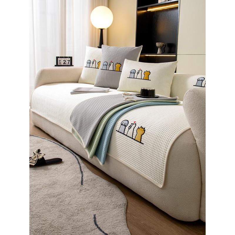 Sommer Kühl Sofa Kissen Stoff Voll Bedeckt Niedlich Cartoon Sofaüberwurf Kratzfester Stoff Multifunktionale Badematte