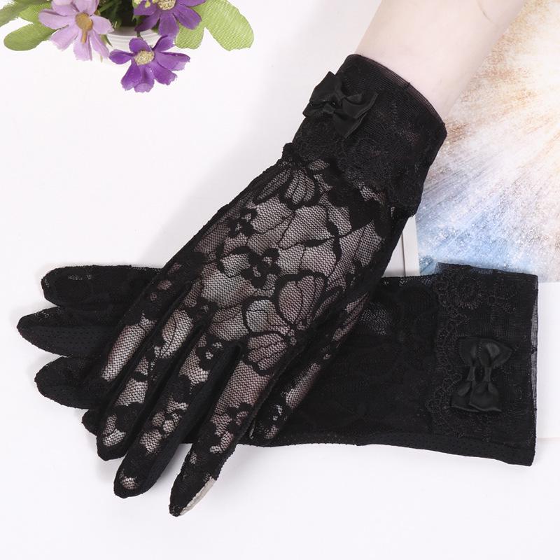 Women's UV Protection Summer Gloves: Thin Ice Silk, Lace, Elastic, Non-Slip, Touchscreen for Driving, Cycling, Electric Scooter