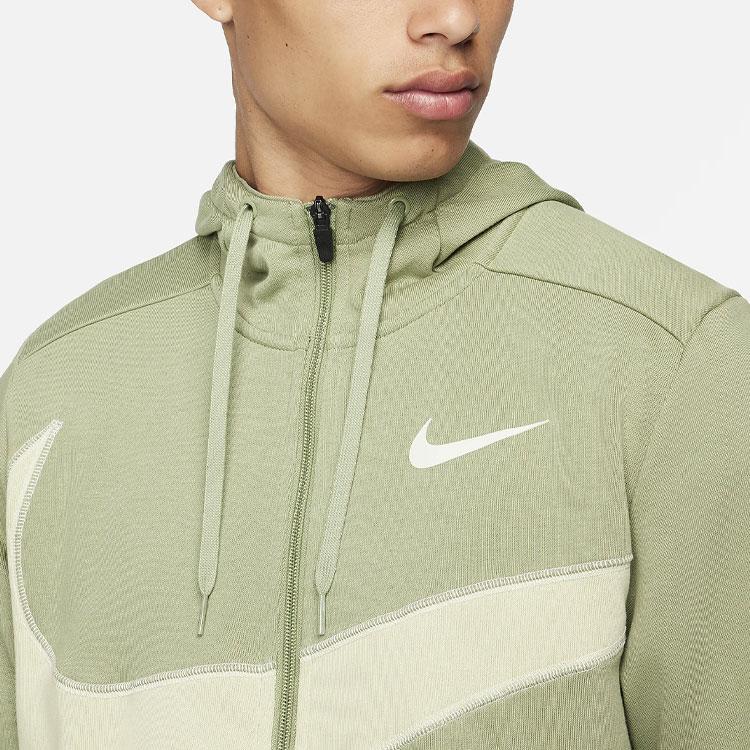 Nike Dri-FIT Logo Letter Print Color Block Long Sleeve Hoodie Men Hoodie Green FB8575-386