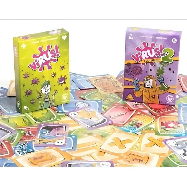 Virus 1 and Virus 2 Card Game in Spanish