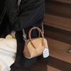 Hand Carry Bowling Bag Women's New Trendy Fashion Contrast Color Pillow Bag One Shoulder Crossbody Bag