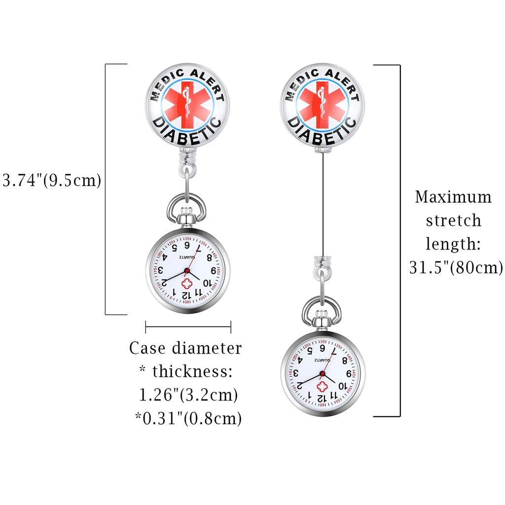 Lancardo Nurse Pocket Watch for Clip Easy to 3 Colors Stretchable Watch, Nurses, Type, Unisex, Numbers, Read, Ladies, Cute, Available, Present,