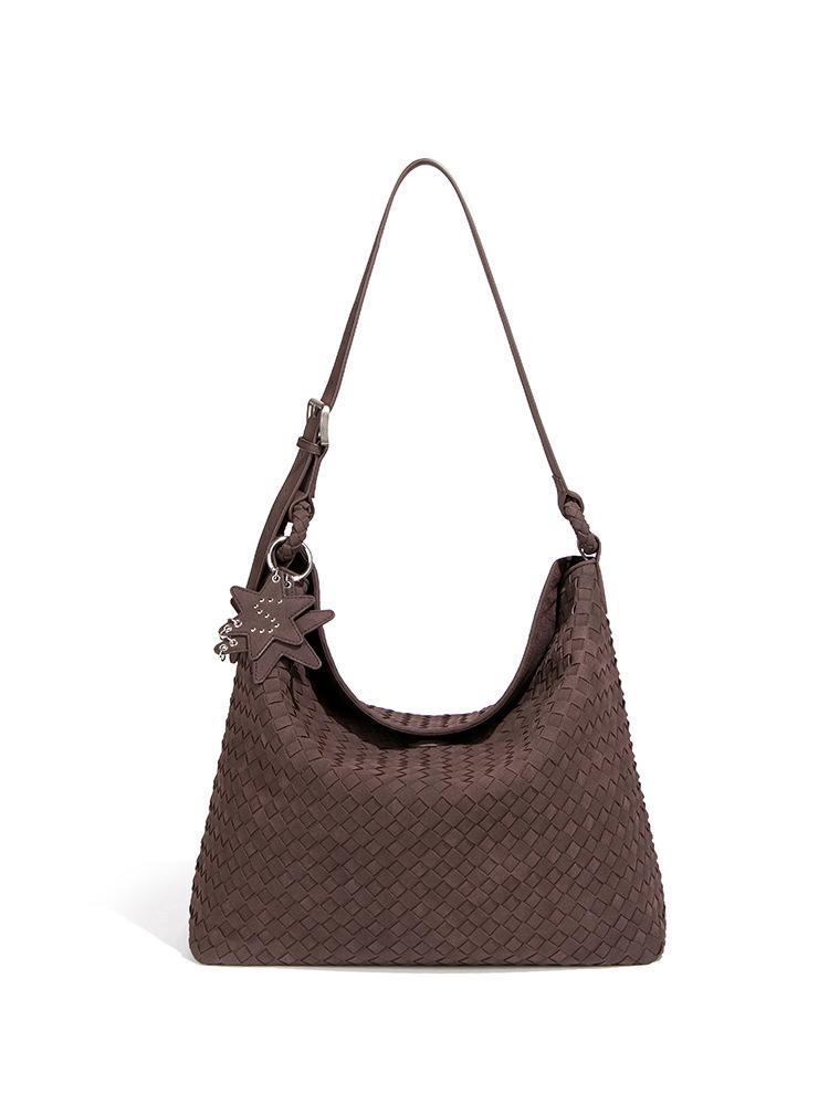 Handmade Woven Suede Single-Shoulder Women's Tote Bag