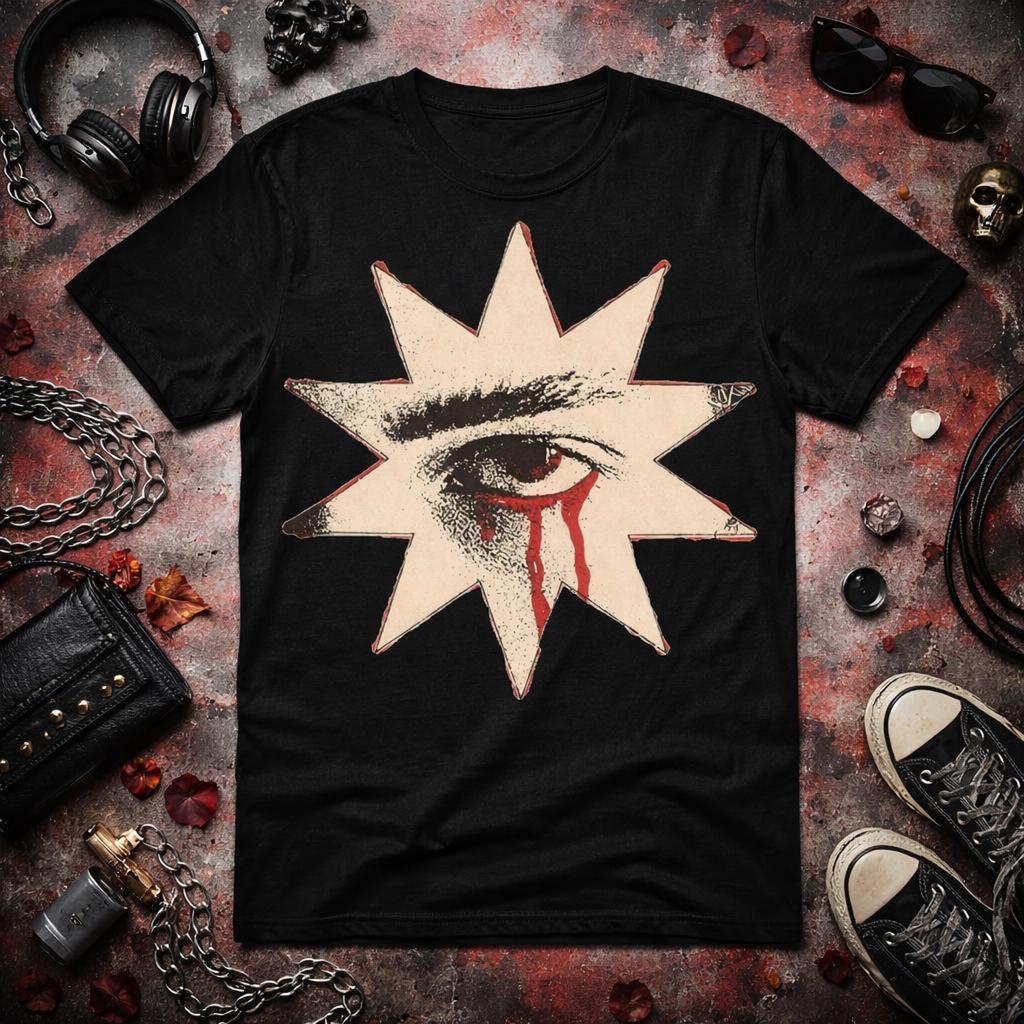 Bleeding Eye Starburst tee y2k grunge | Graphic eye illustration, vintage horror aesthetic
