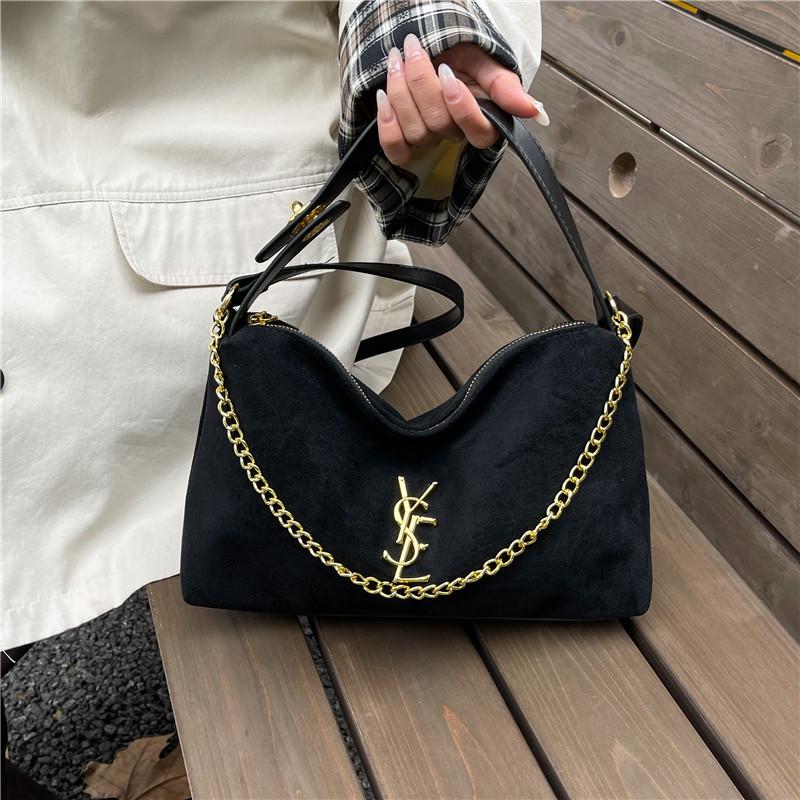 

Трендовая женская универсальная сумка-багет на плечо и подмышку 2025 года, нишевый дизайн высокого класса чёрный