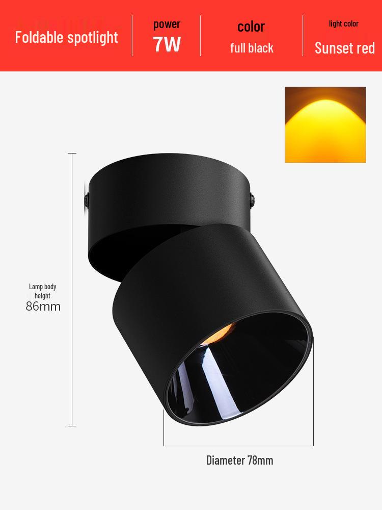 Adjustable Surface-Mounted Spotlight for Home and Shop Lighting